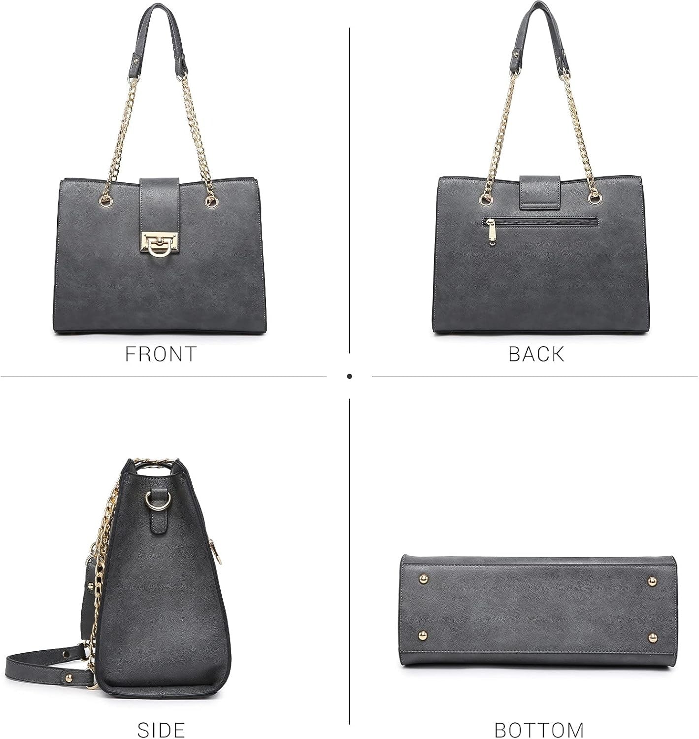 Leather Handbag Tote Hobo Bag for Women Shoulder Purse Top Handle Satchel Bag with Matching Clutch