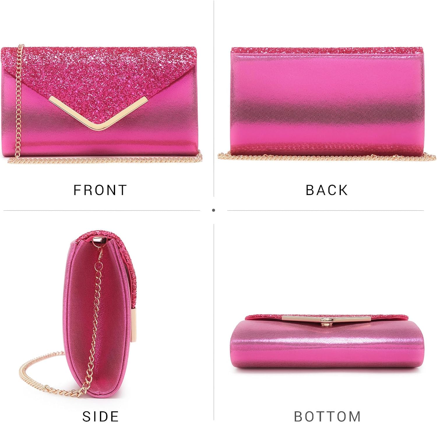 Women Evening Bags Formal Clutch Purses for Wedding Party Prom Handbags with Shoulder Strap and Glitter Flap | Formal, Wedding Party, Prom, with Shoulder Strap, Glitter Flap, Formal