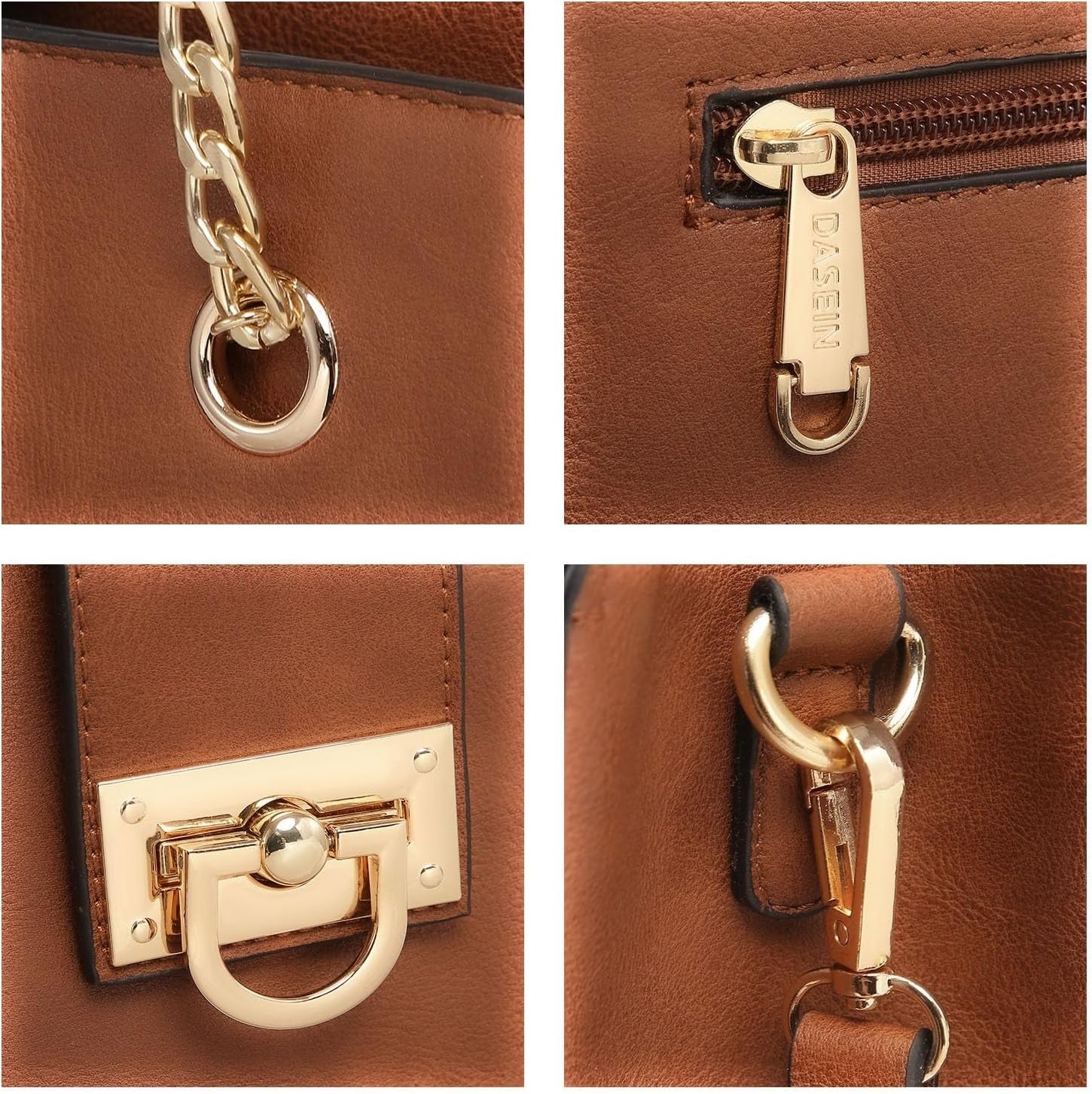 Leather Handbag Tote Hobo Bag for Women Shoulder Purse Top Handle Satchel Bag with Matching Clutch