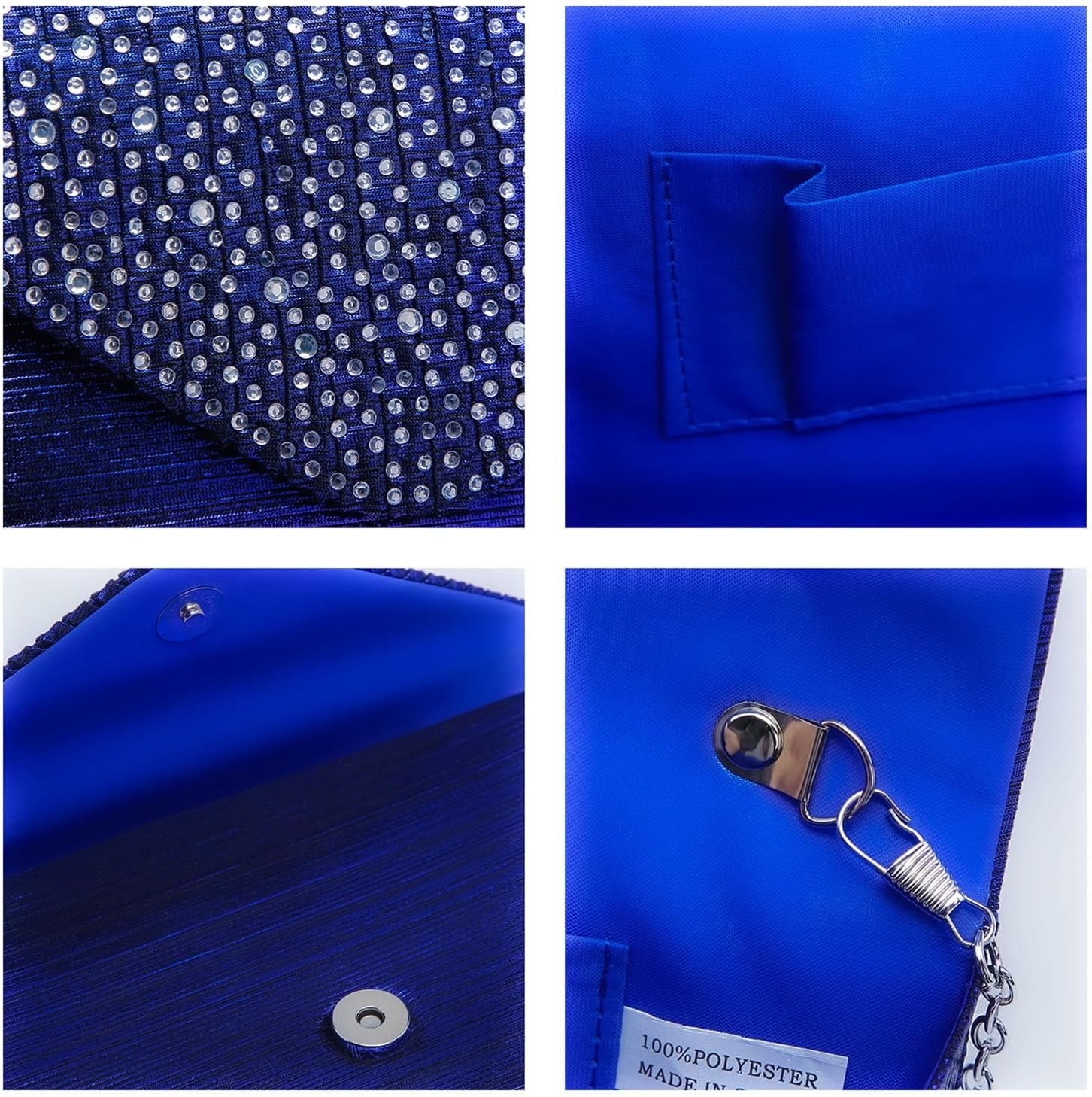 Ladies Frosted Satin Evening Clutch Purse Bag Crossbody Handbags Party Prom Wedding Envelope