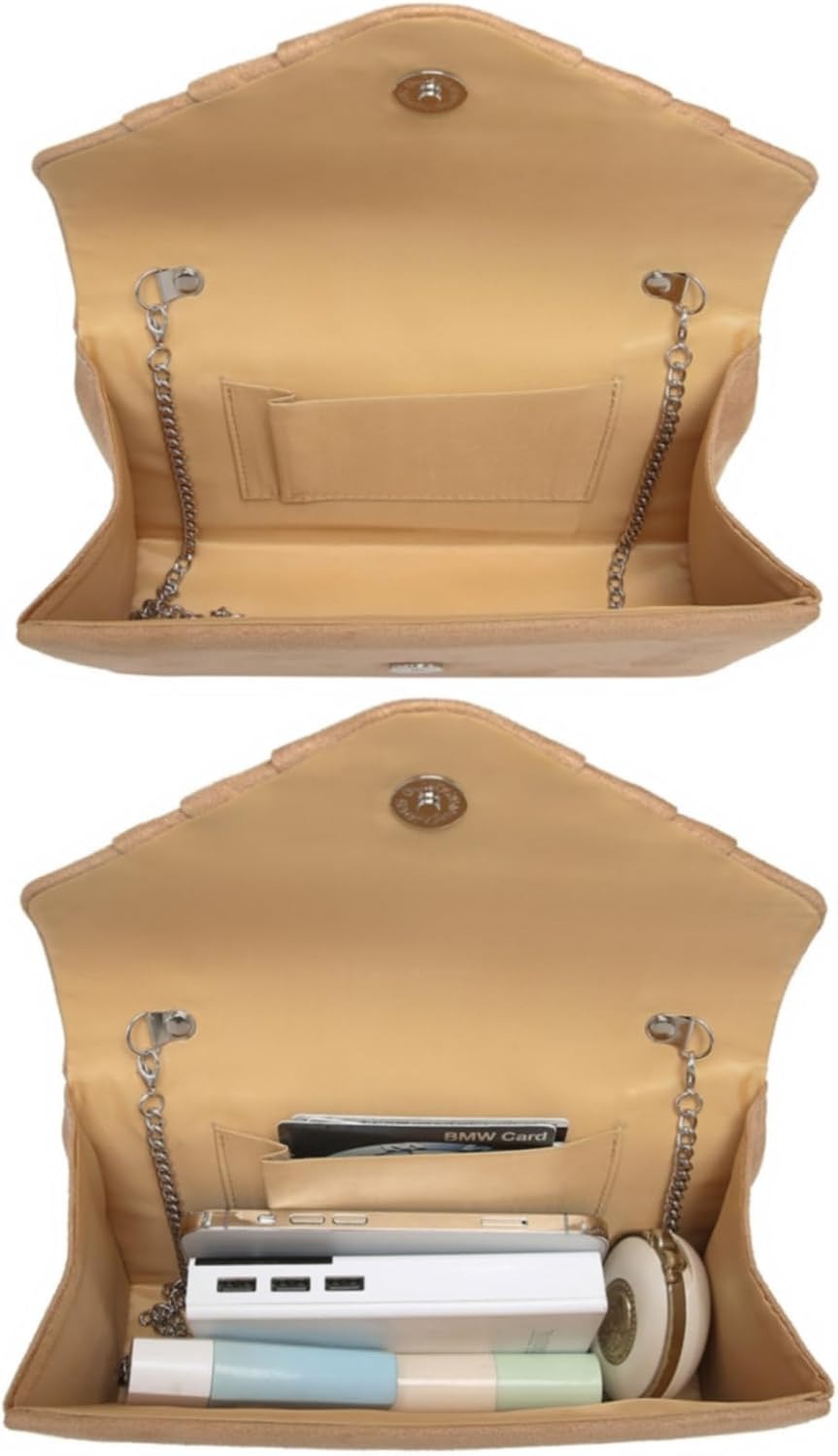 Women's Evening Bag Pleated Envelope Clutch Handbag Wedding Party Bridal Purse