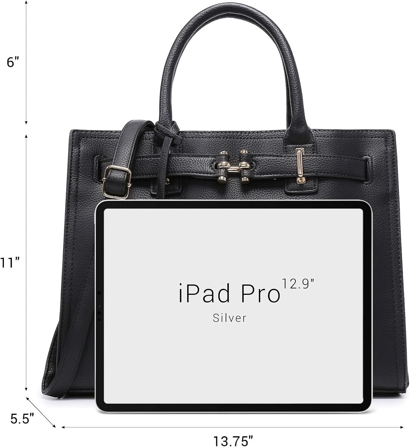 Women Satchel Purses Handbags Belted Top-handle Work Tote Shoulder Bags with Long Strap