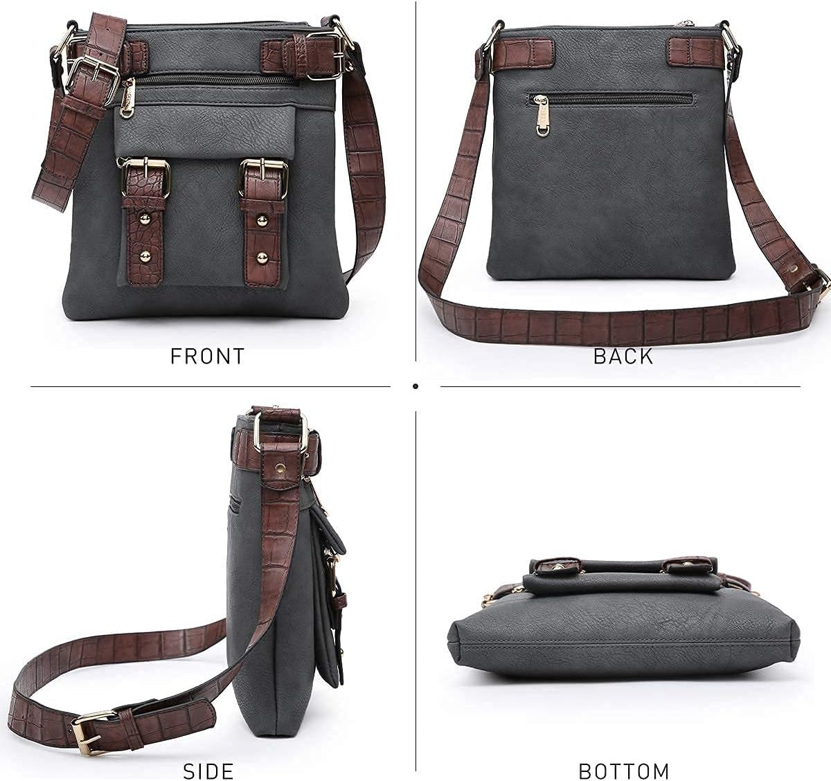Women Lightweight Crossbody Bags Soft Vegan Leather Messenger Bag Shoulder Bag Travel Purse