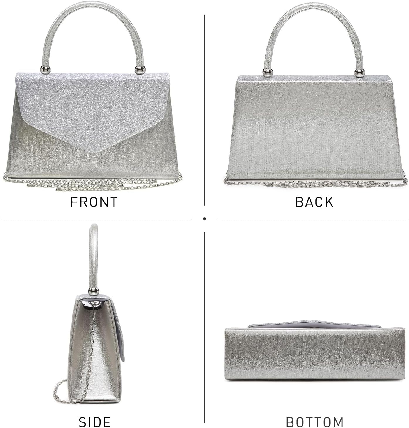 Women's Evening Bag Party Clutches Wedding Purses Cocktail Prom Handbags with Frosted Glittering