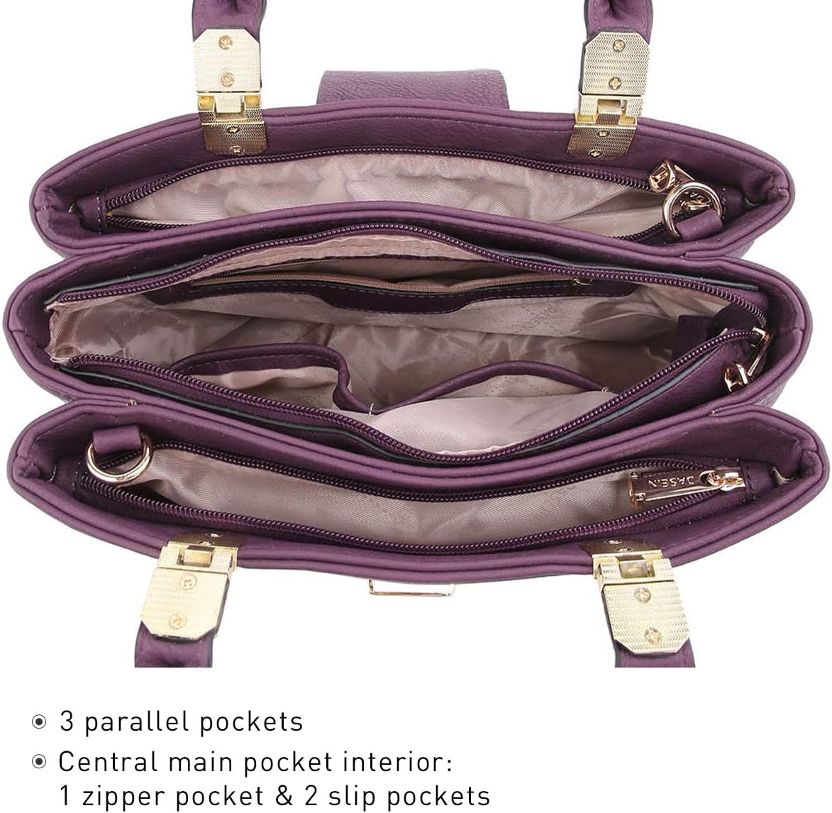 Women Satchel Handbags Top Handle Purse Medium Tote Bag Vegan Leather Shoulder Bag