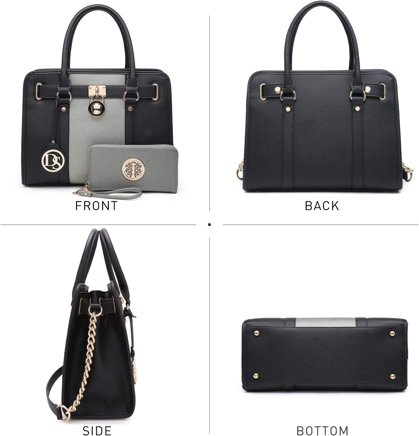 Handbags Purses Set for Women Top Handle Satchel Shoulder Bags Large Work Tote Bag with Matching Wallet