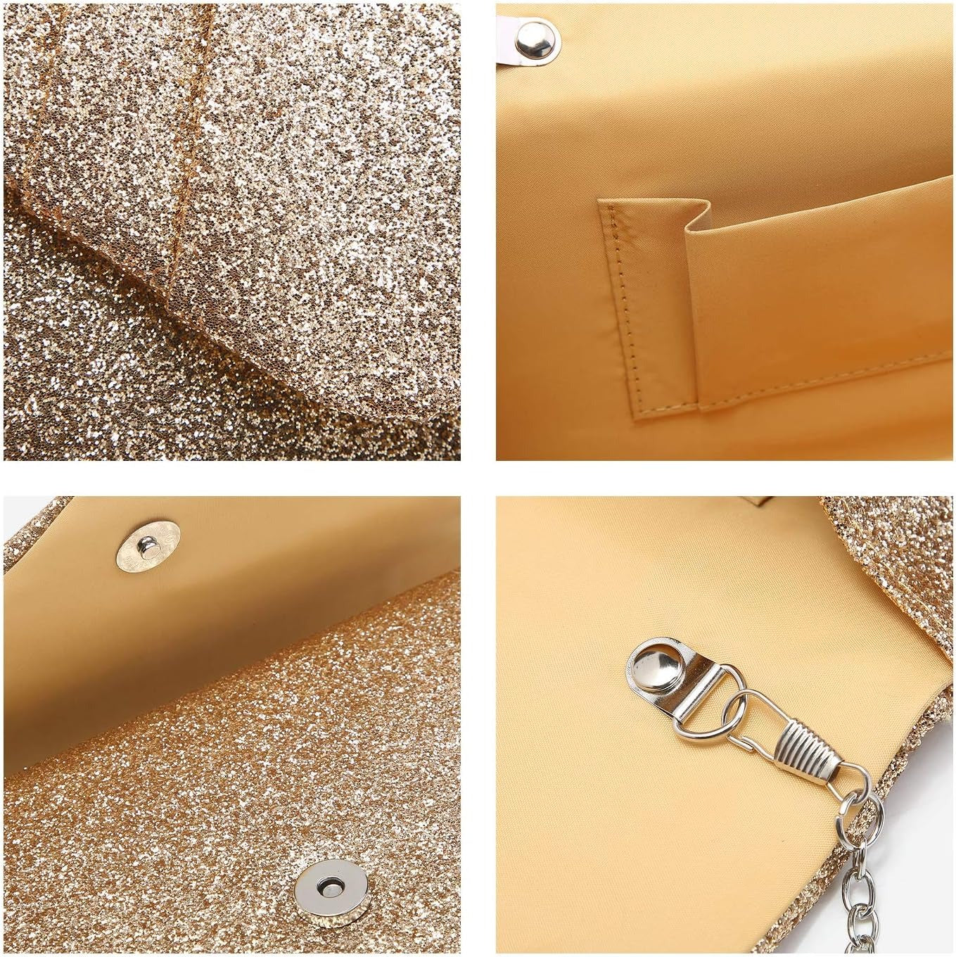 Women's Evening Bag Pleated Envelope Clutch Handbag Wedding Party Bridal Purse