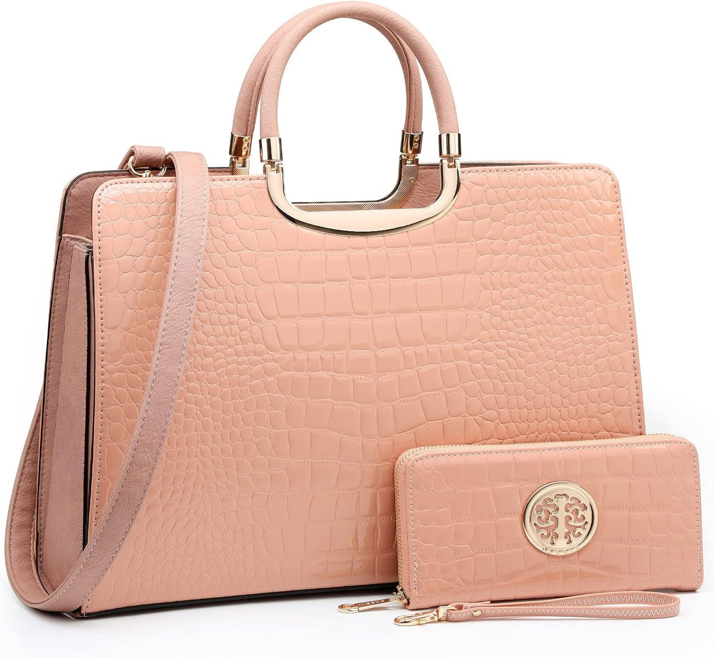 Womens Crocodile Handbag Top Handle Shoulder Bag Tote Satchel Purse Work Bag