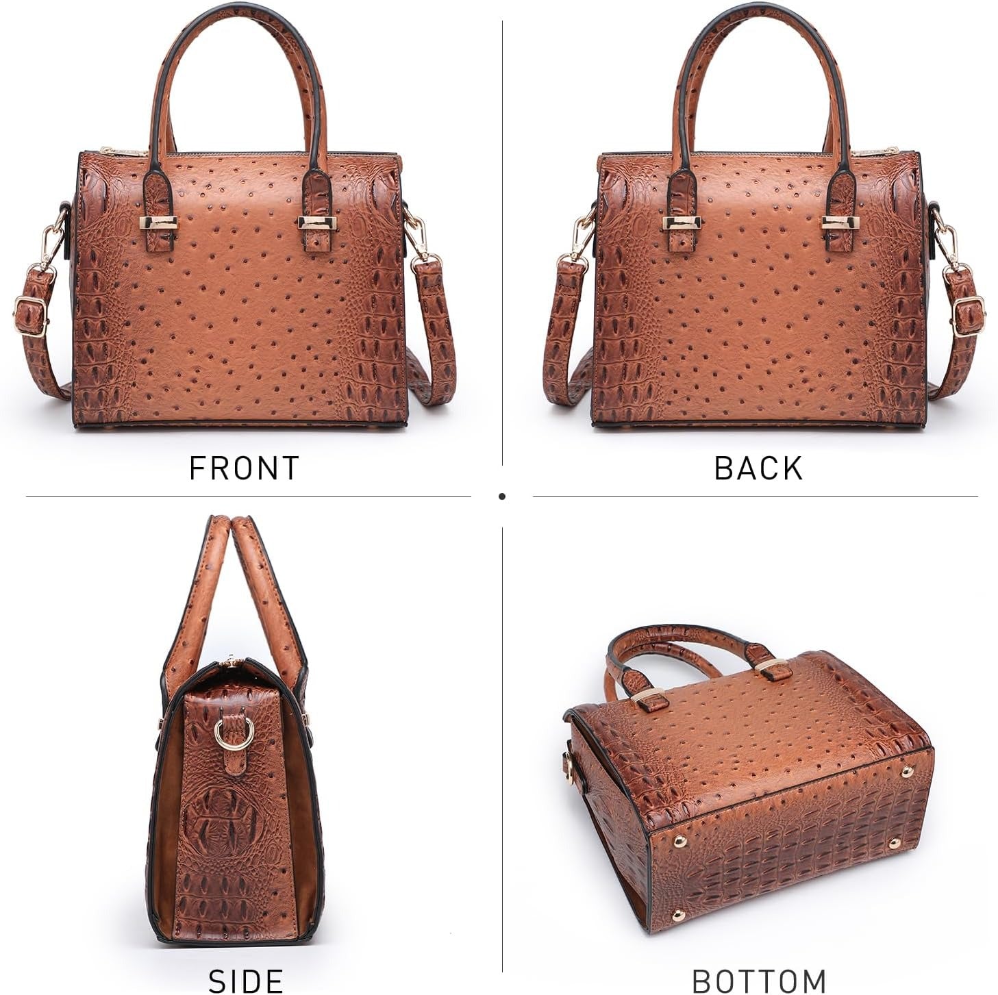 Shiny Patent Faux Leather Handbags Barrel Top Handle Purse Satchel Bag Shoulder Bag for Women