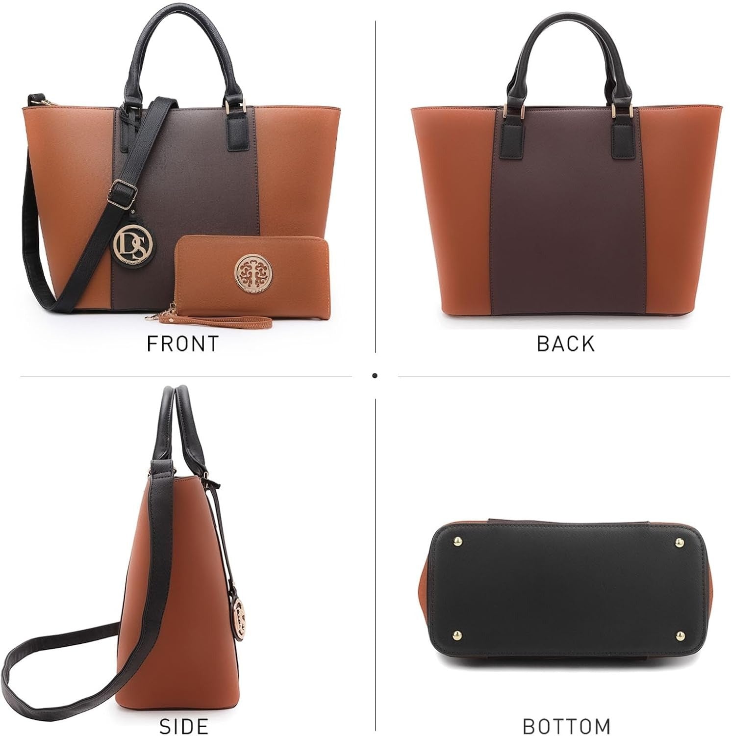 Satchel Purse Handbag for Women Large Shoulder Work Tote Bag With Matching Wallet
