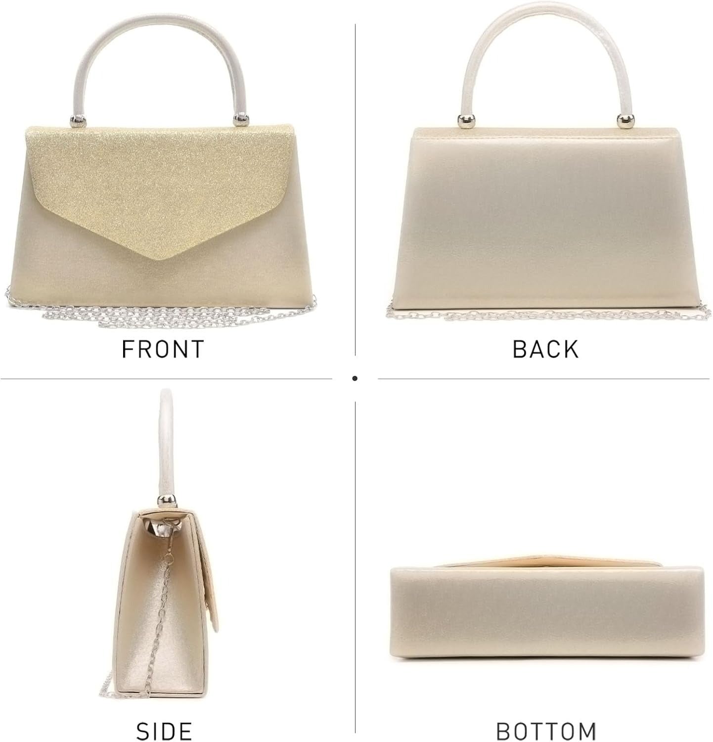 Women's Evening Bag Party Clutches Wedding Purses Cocktail Prom Handbags with Frosted Glittering