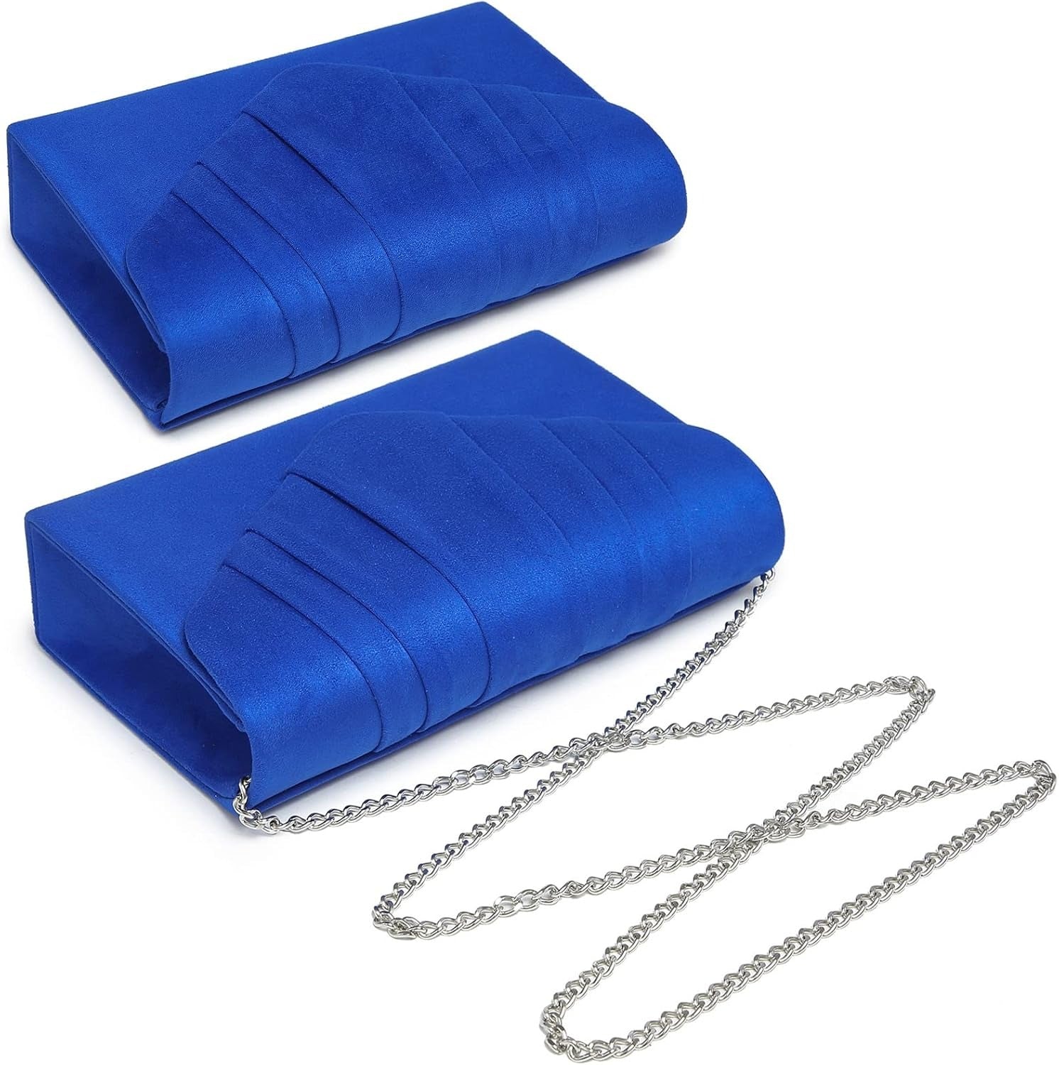 Women's Evening Bag Pleated Envelope Clutch Handbag Wedding Party Bridal Purse