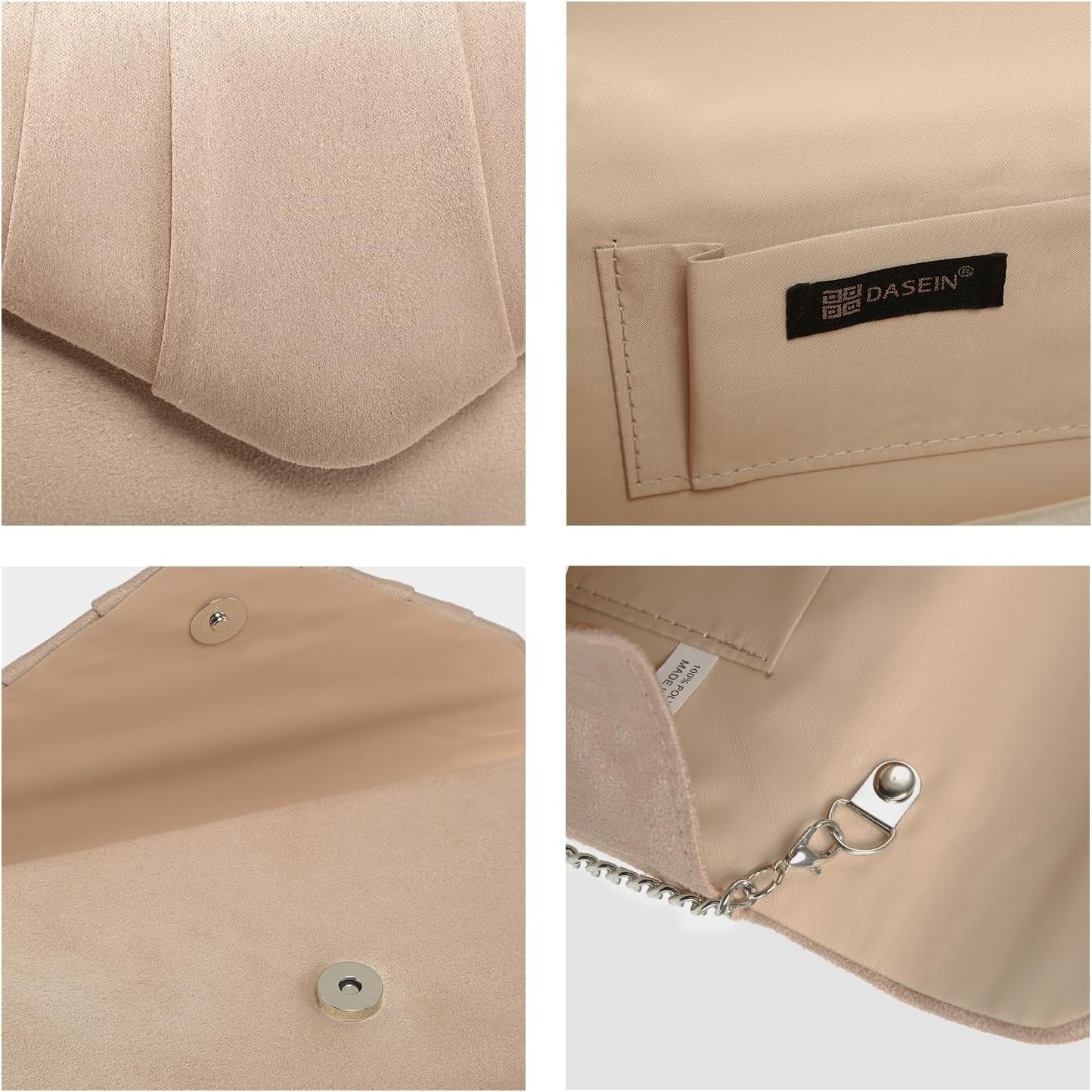 Women's Evening Bag Pleated Envelope Clutch Handbag Wedding Party Bridal Purse