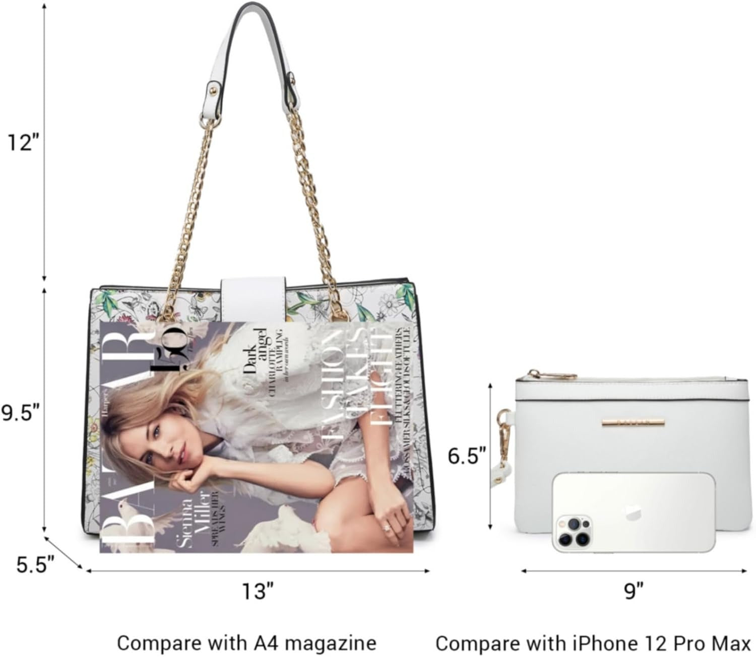 Leather Handbag Tote Hobo Bag for Women Shoulder Purse Top Handle Satchel Bag with Matching Clutch