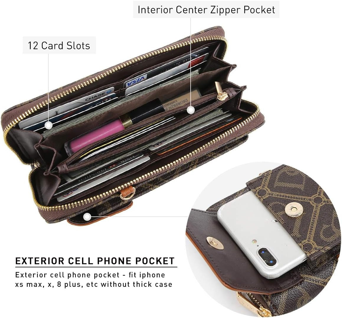Crossbody Bag Phone Purse Handbag for Women Shoulder Bag Credit Card Wristlet Wallet with Multi Pockets