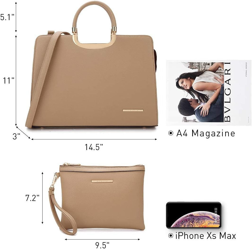Womens Handbag Top Handle Shoulder Bag Tote Satchel Purse Work Bag with Matching Wallet