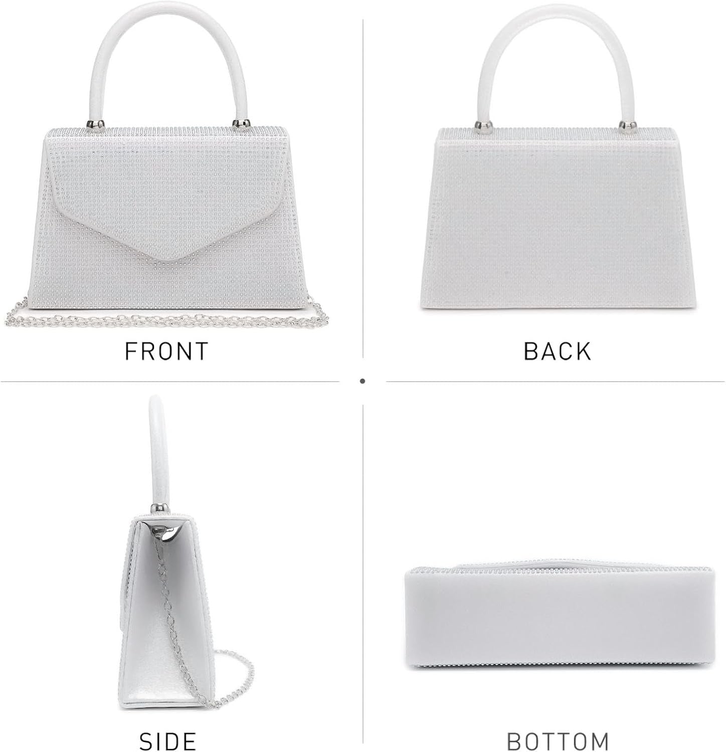 Women's Evening Bag Party Clutches Wedding Purses Cocktail Prom Handbags with Frosted Glittering