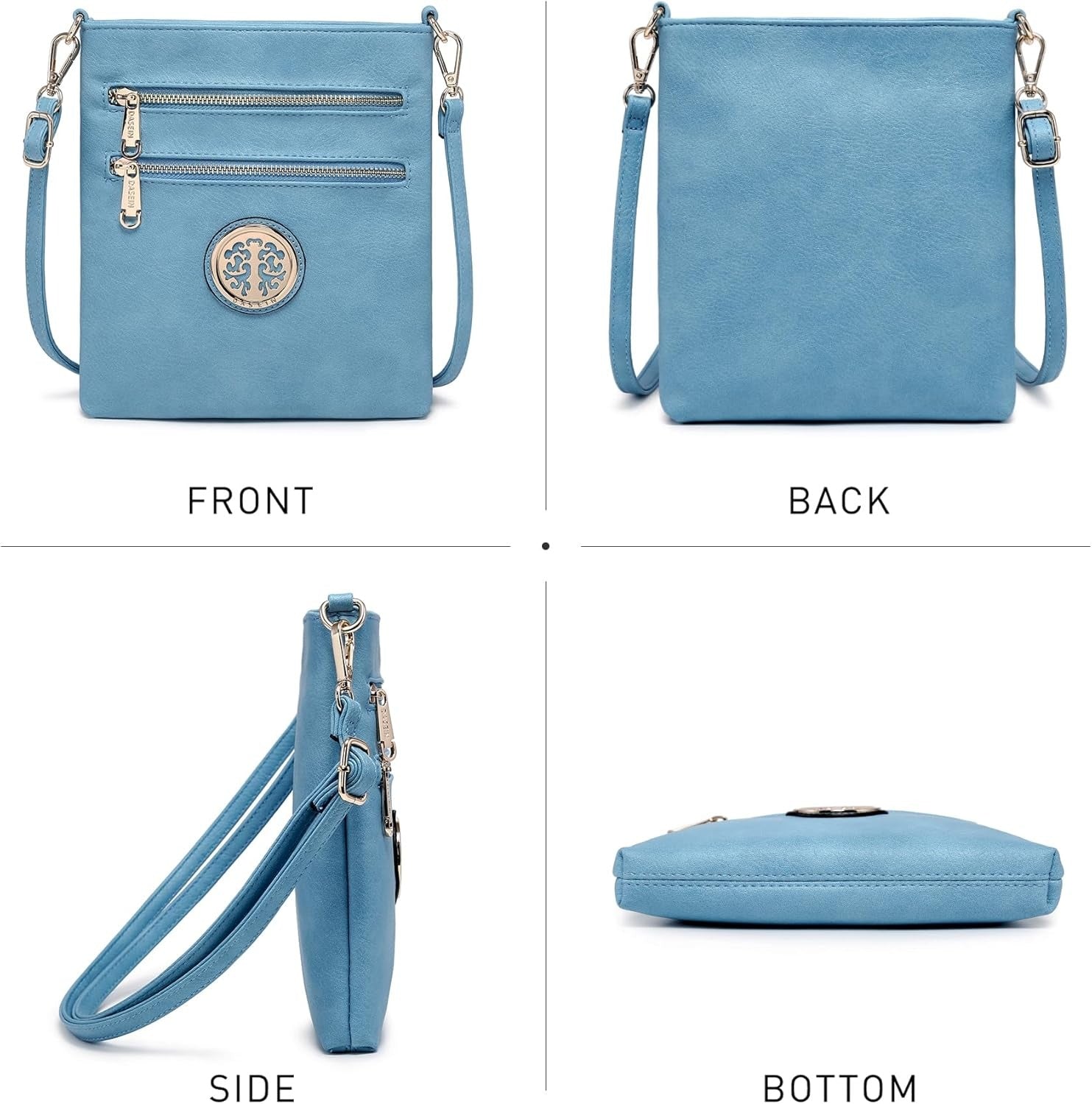 Women Small Crossbody Bag Lightweight Shoulder Purses Multi Zipper Pockets Phone Purse Handbag