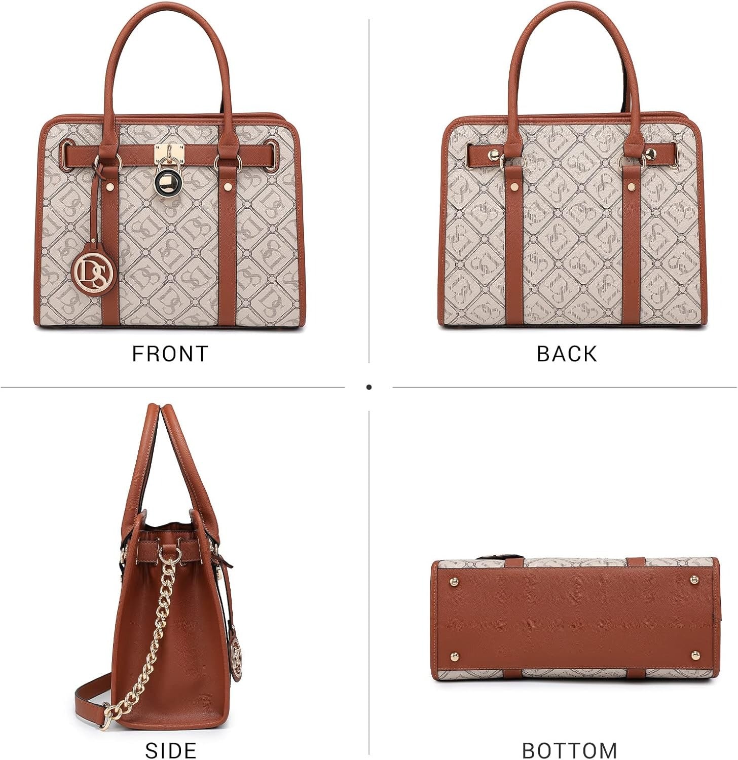 Handbags Purses Set for Women Top Handle Satchel Shoulder Bags Large Work Tote Bag