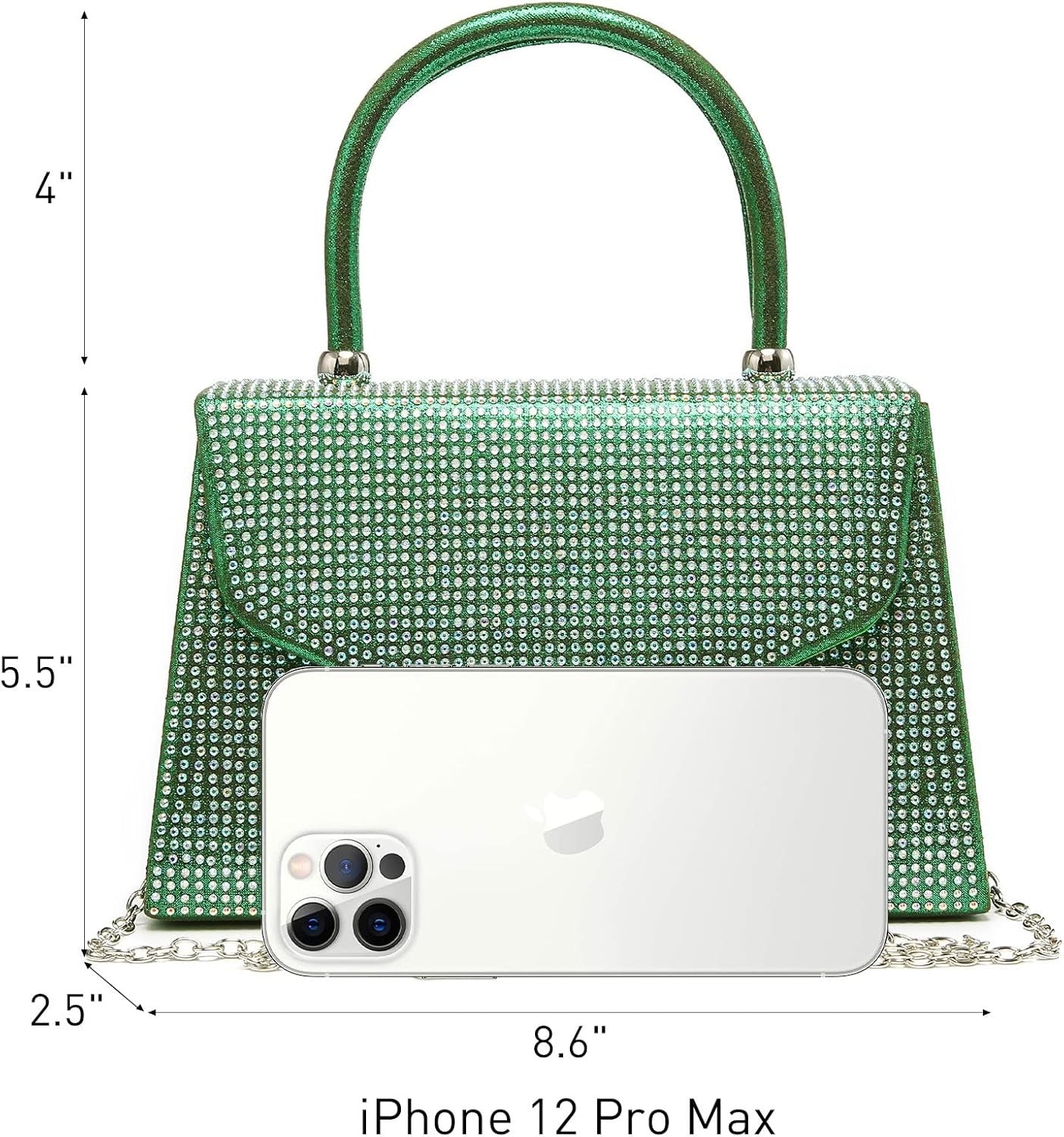 Women's Evening Bag Party Clutches Wedding Purses Cocktail Prom Handbags with Frosted Glittering