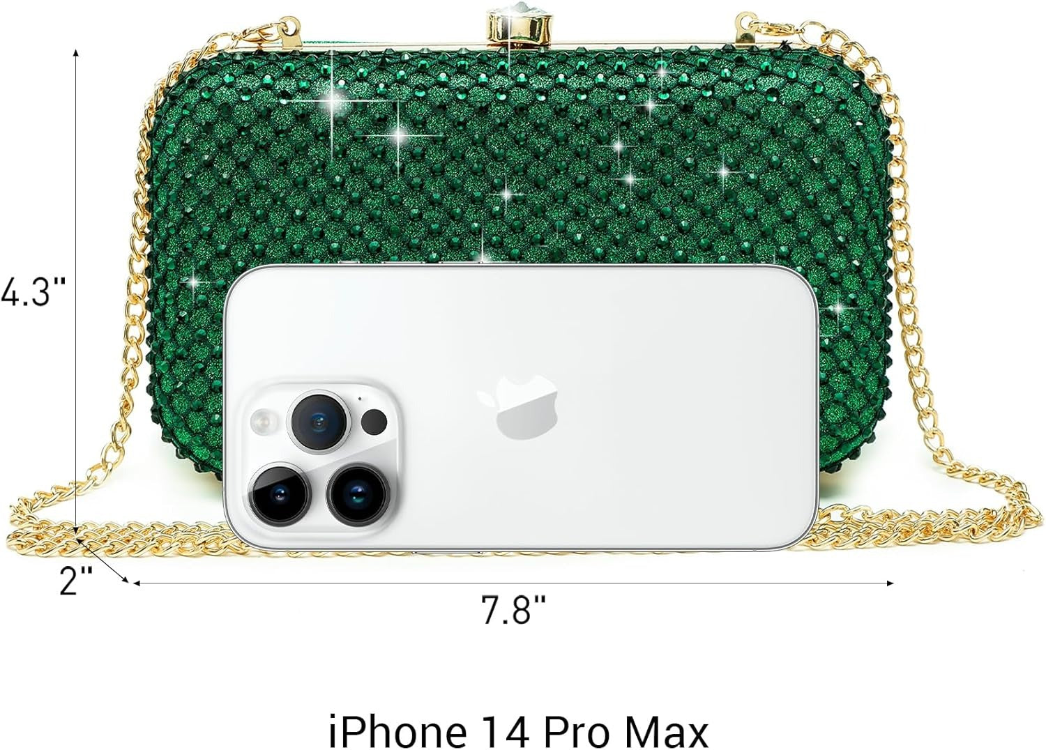 Womens Rhinestone Clutch Purse Sparkling Evening Bag with Crystal Clasp for Formal Prom Party Wedding