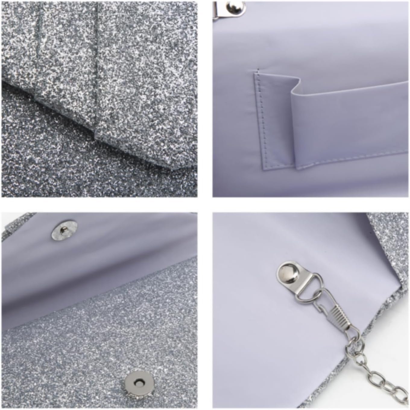 Women's Evening Bag Pleated Envelope Clutch Handbag Wedding Party Bridal Purse