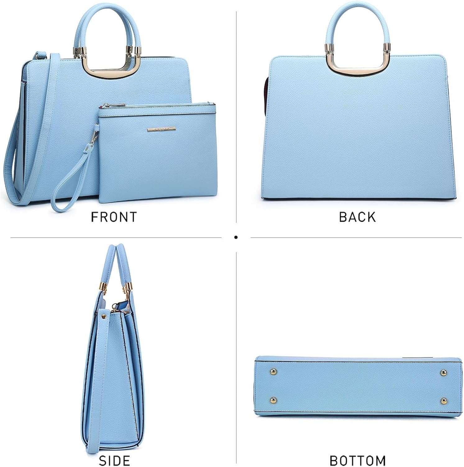 Womens Handbag Top Handle Shoulder Bag Tote Satchel Purse Work Bag with Matching Wallet