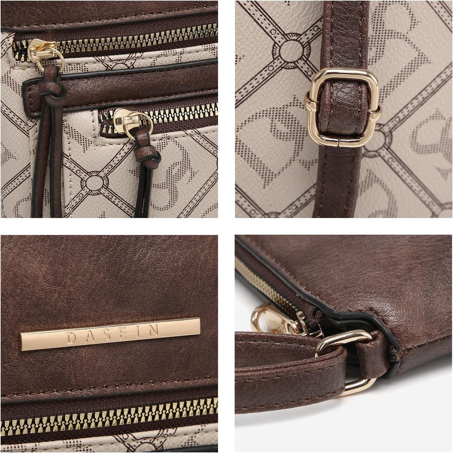 Crossbody Purse for Women Vegan Leather Shoulder Handbags Messenger Bags with Multi Zipper Pockets