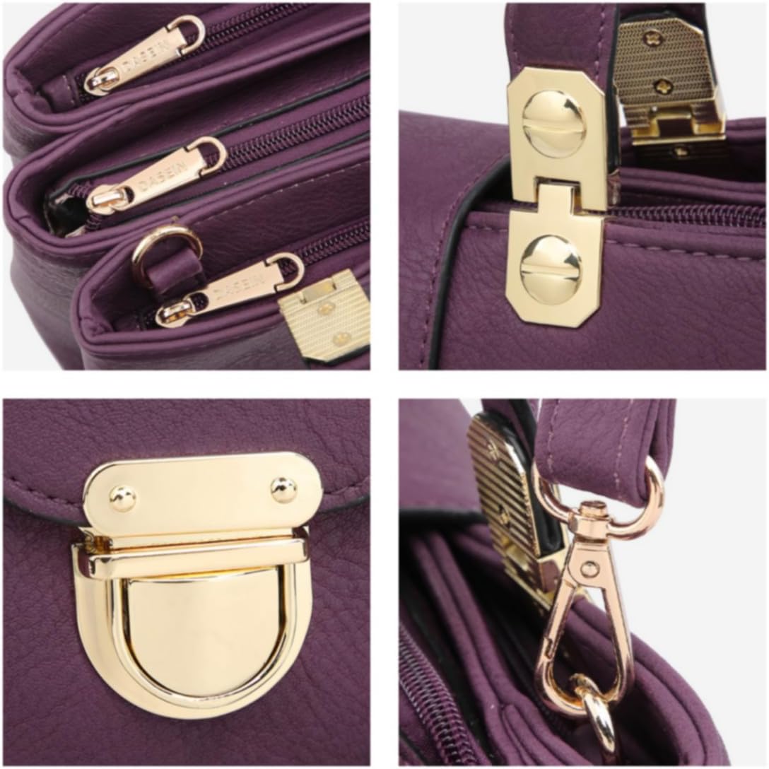 Women Satchel Handbags Top Handle Purse Medium Tote Bag Vegan Leather Shoulder Bag