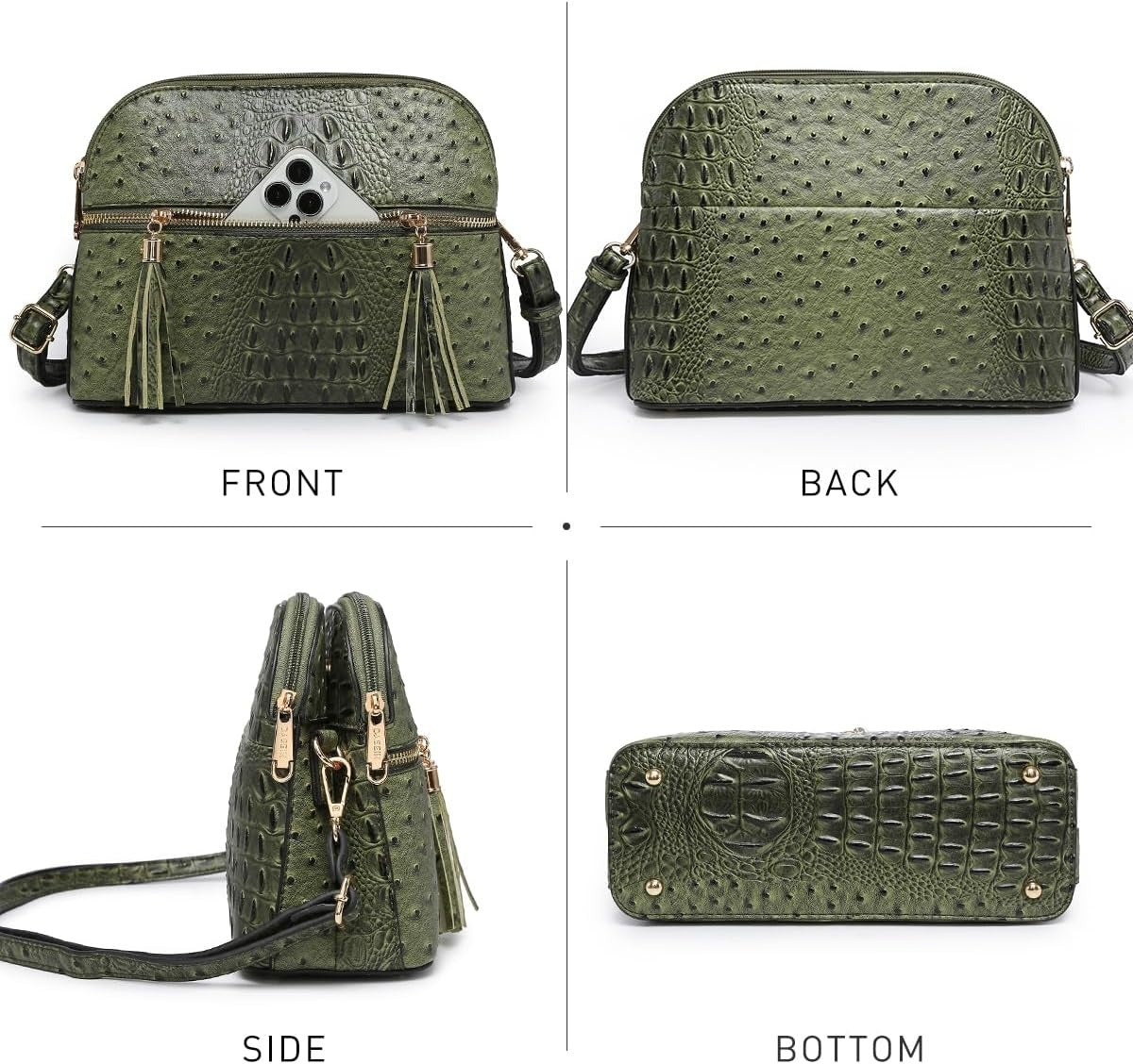 Women Tassel Zipper Pocket Crossbody Bag Shoulder Purse Fashion Travel Bag
