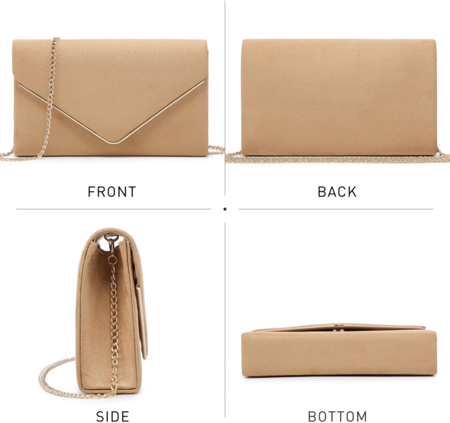 Women Faux Suede Evening Clutch Bags Formal Party Clutches Wedding Purses Cocktail Prom Clutches