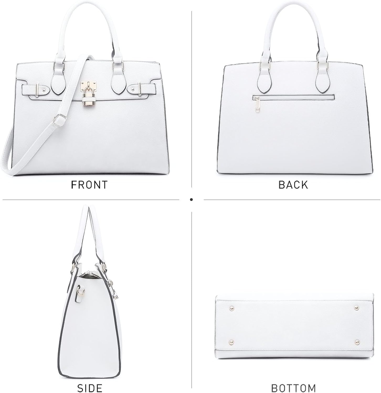 Women Handbags and Purses Ladies Shoulder Bag Top Handle Satchel Tote Work Bag with Matching Clutch