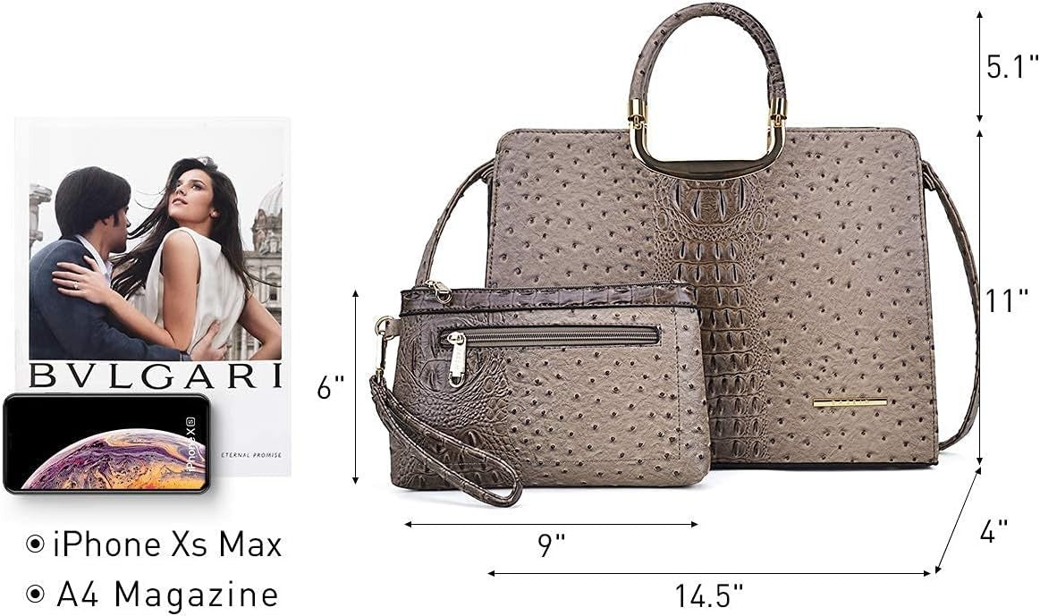 Womens Handbag Top Handle Shoulder Bag Tote Satchel Purse Work Bag with Matching Wallet