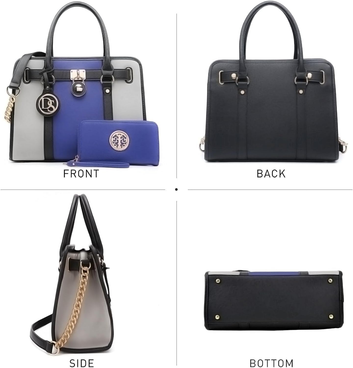 Handbags Purses Set for Women Top Handle Satchel Shoulder Bags Large Work Tote Bag with Matching Wallet