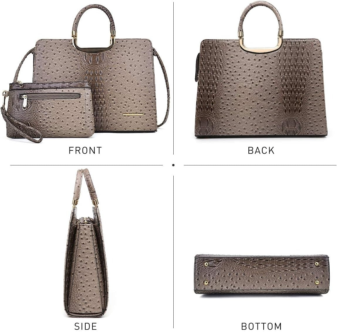 Womens Handbag Top Handle Shoulder Bag Tote Satchel Purse Work Bag with Matching Wallet