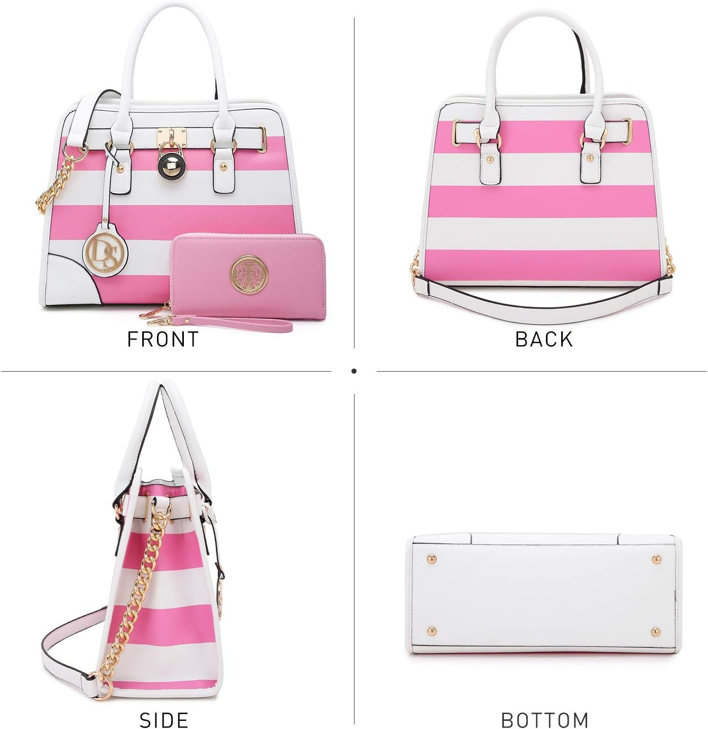 Women Handbags Top Handle Satchel Purse Shoulder Bag Hobo Bag Work Bag Set 2pcs