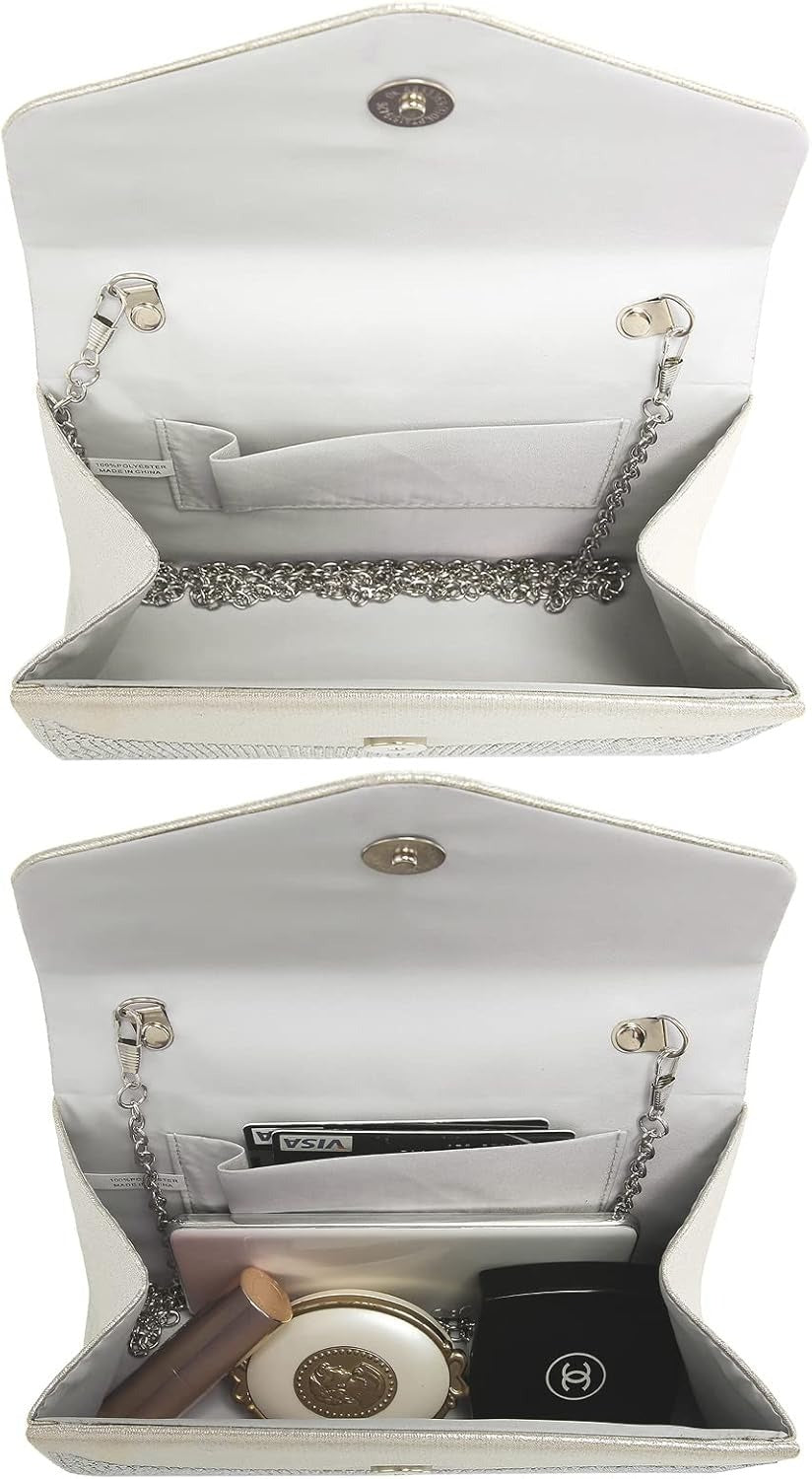 Women's Evening Bag Party Clutches Wedding Purses Cocktail Prom Handbags with Frosted Glittering