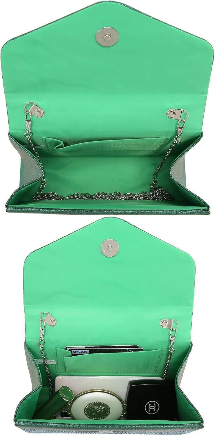 Women's Evening Bag Party Clutches Wedding Purses Cocktail Prom Handbags with Frosted Glittering