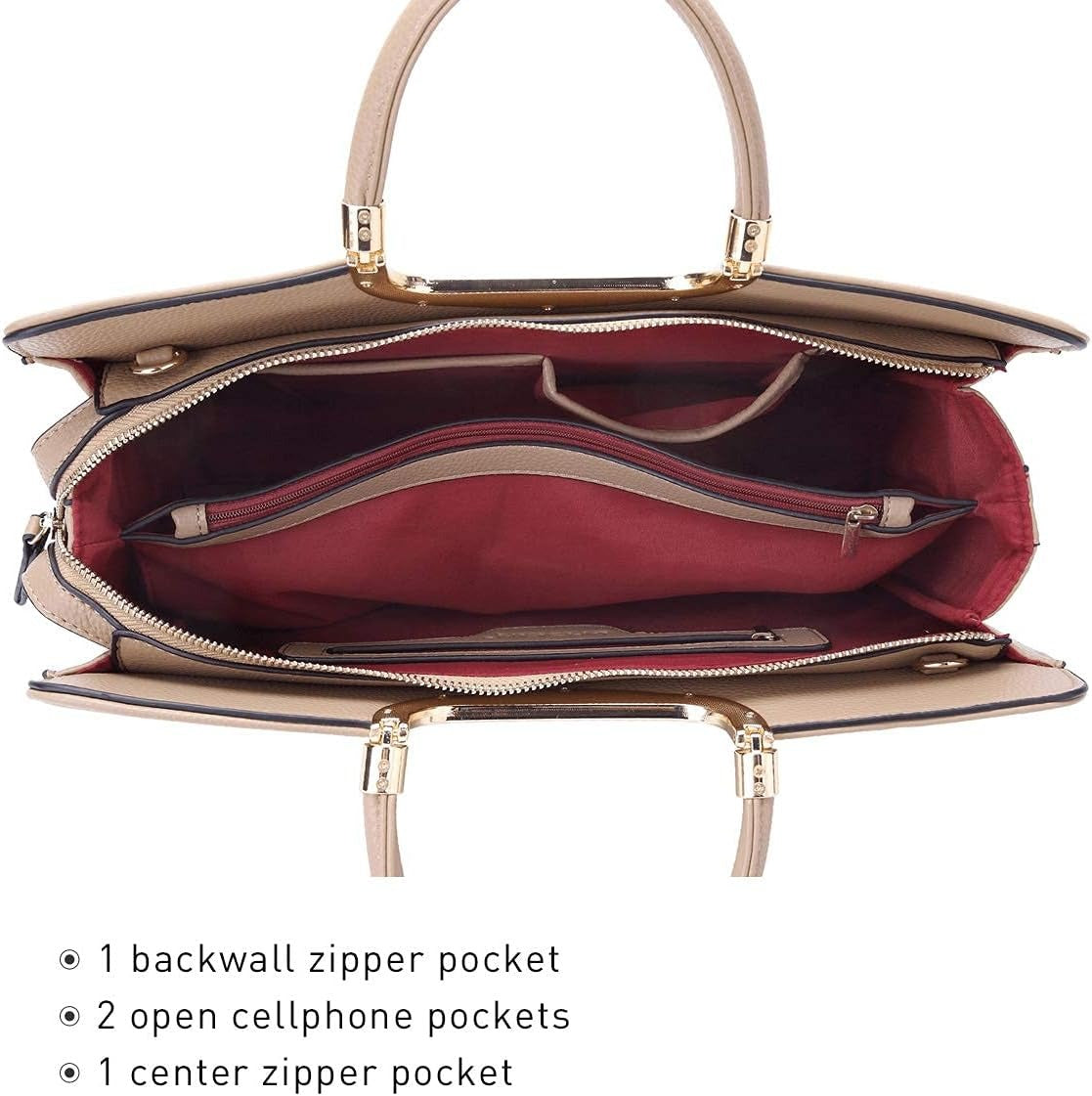 Womens Handbag Top Handle Shoulder Bag Tote Satchel Purse Work Bag with Matching Wallet