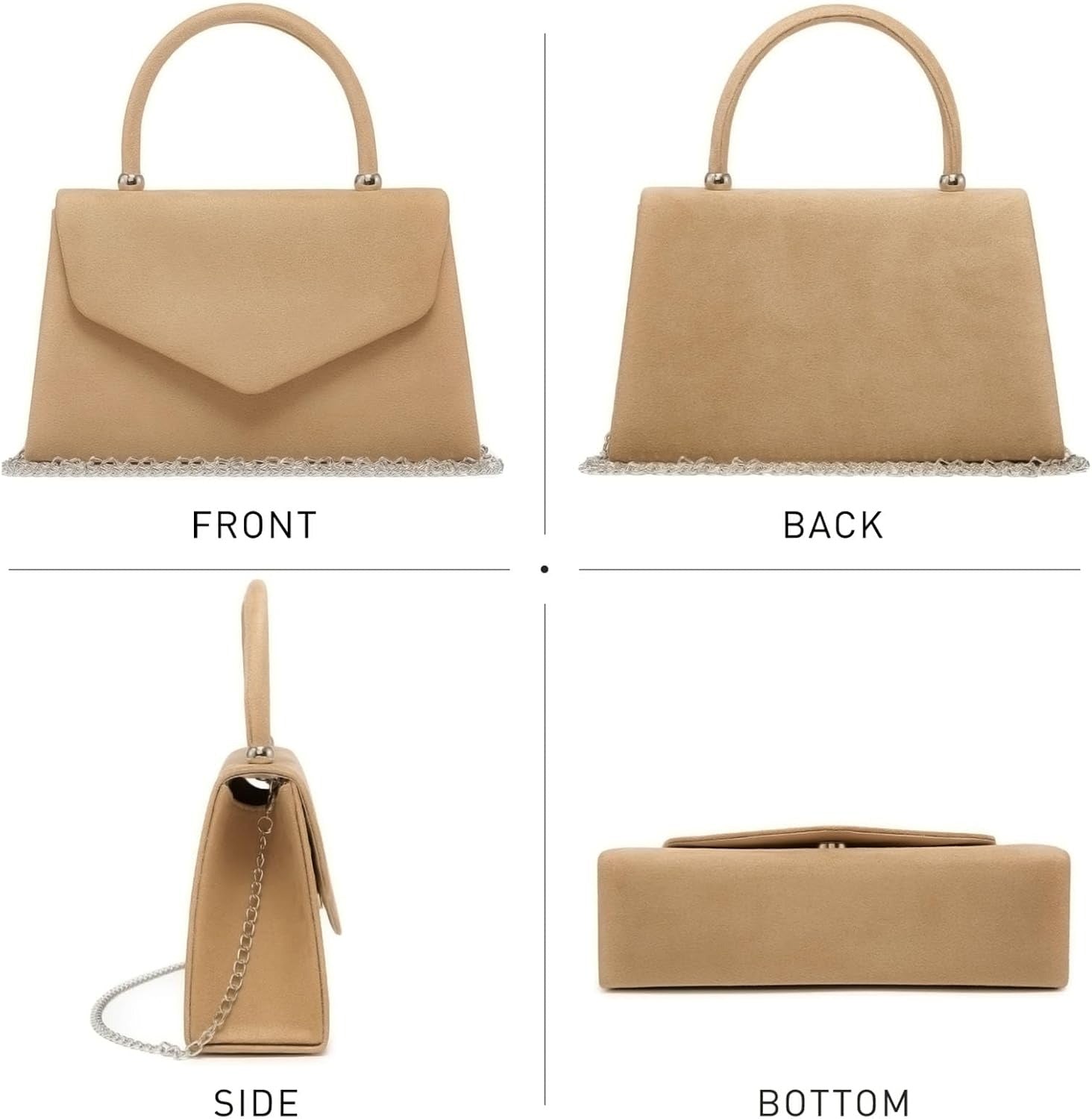 Women's Evening Bag Party Clutches Wedding Purses Cocktail Prom Handbags with Frosted Glittering