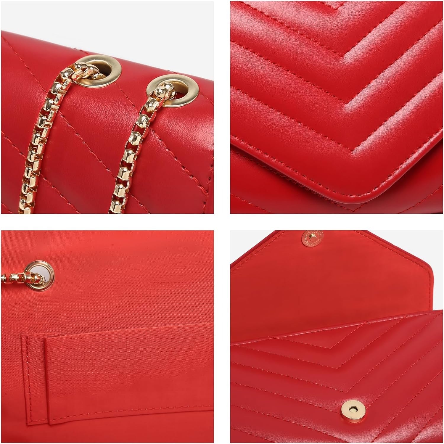 Women Small Quilted Crossbody Bags Stylish Designer Evening Bag Clutch Purses and Handbags with Chain Shoulder Strap