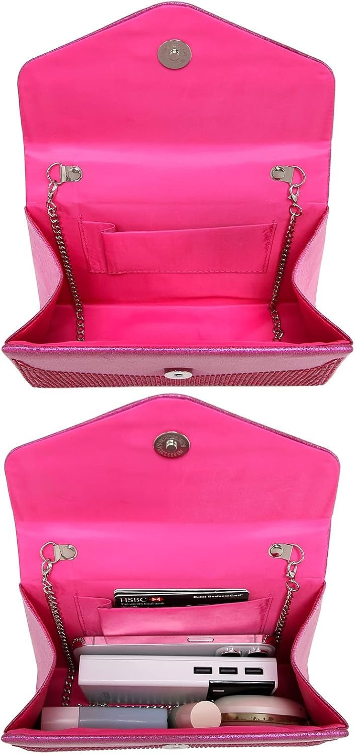 Women's Evening Bag Party Clutches Wedding Purses Cocktail Prom Handbags with Frosted Glittering