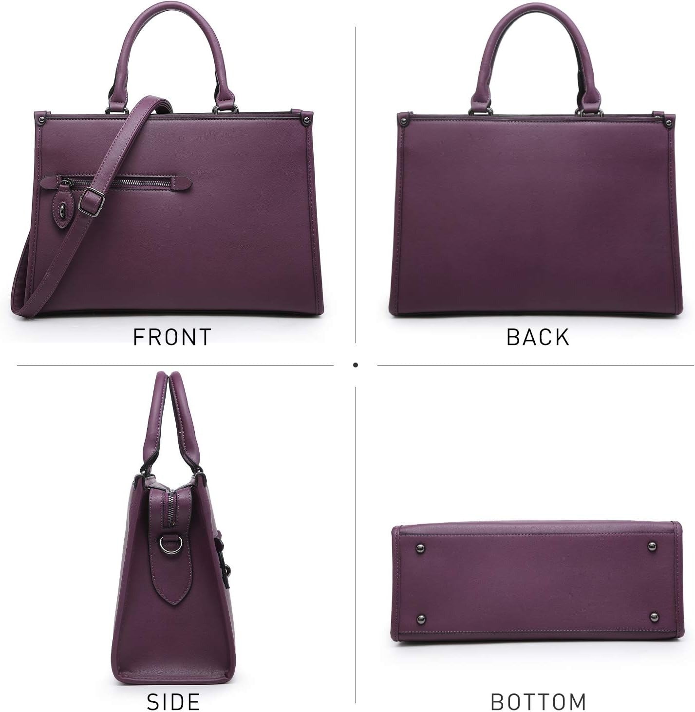 Women Purses Satchel Handbags Top Handle Bags Work Tote Shoulder Bag With Long Strap Matching Wallet | Work Tote, With Long Strap, Matching Wallet