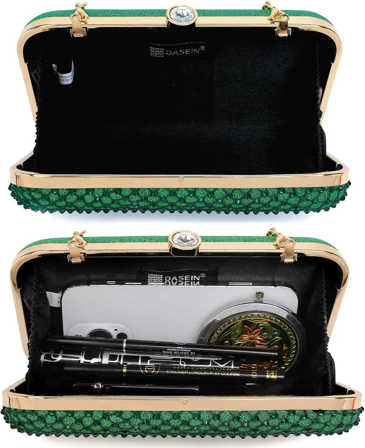 Womens Rhinestone Clutch Purse Sparkling Evening Bag with Crystal Clasp for Formal Prom Party Wedding