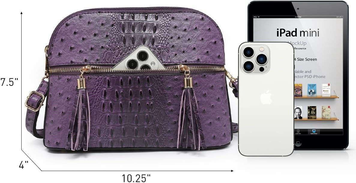 Women Tassel Zipper Pocket Crossbody Bag Shoulder Purse Fashion Travel Bag