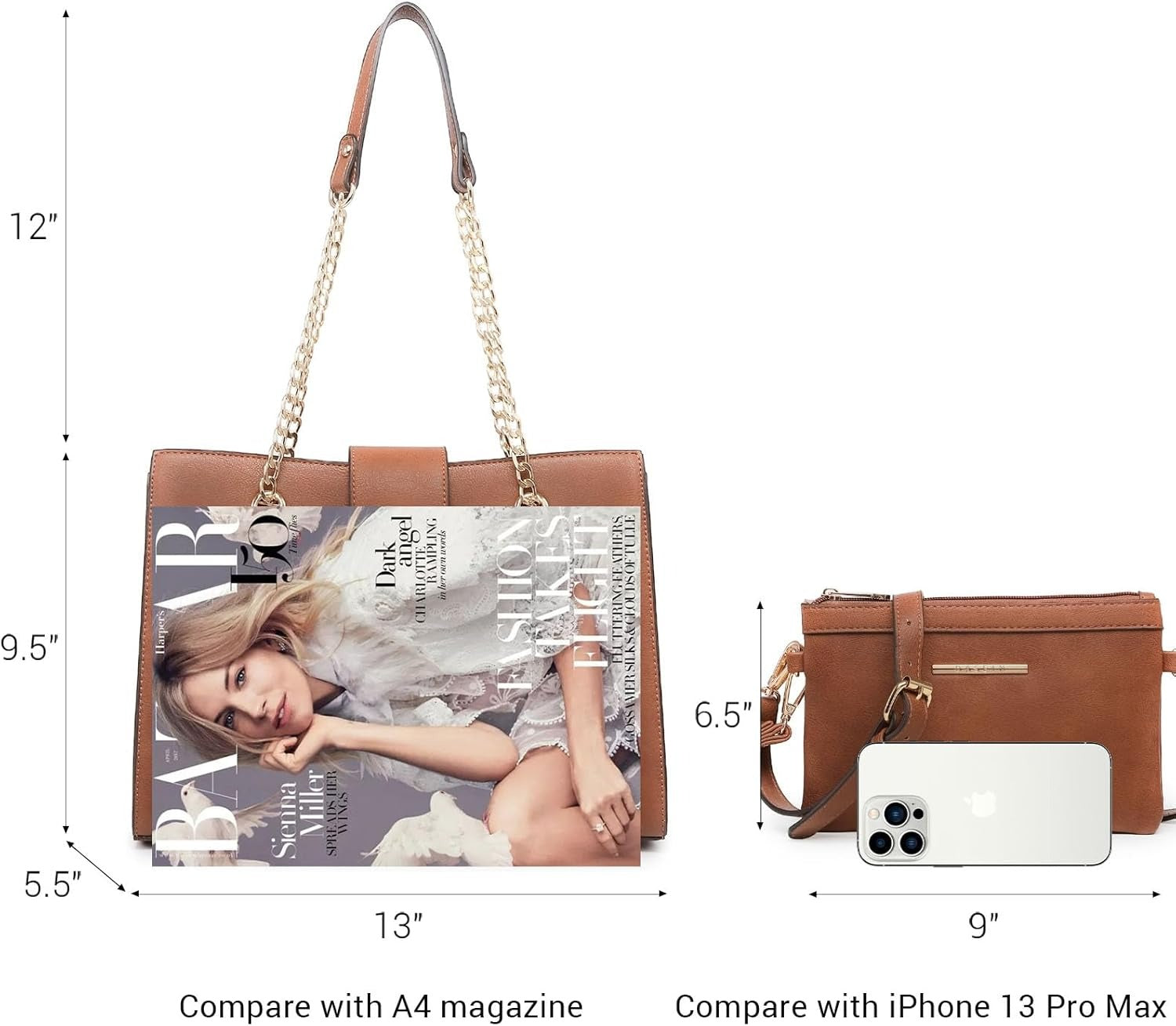 Leather Handbag Tote Hobo Bag for Women Shoulder Purse Top Handle Satchel Bag with Matching Clutch