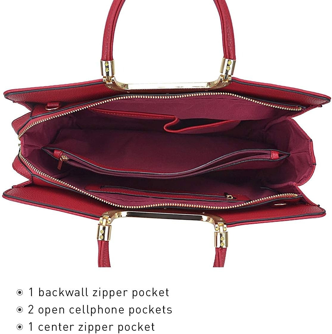 Womens Handbag Top Handle Shoulder Bag Tote Satchel Purse Work Bag with Matching Wallet