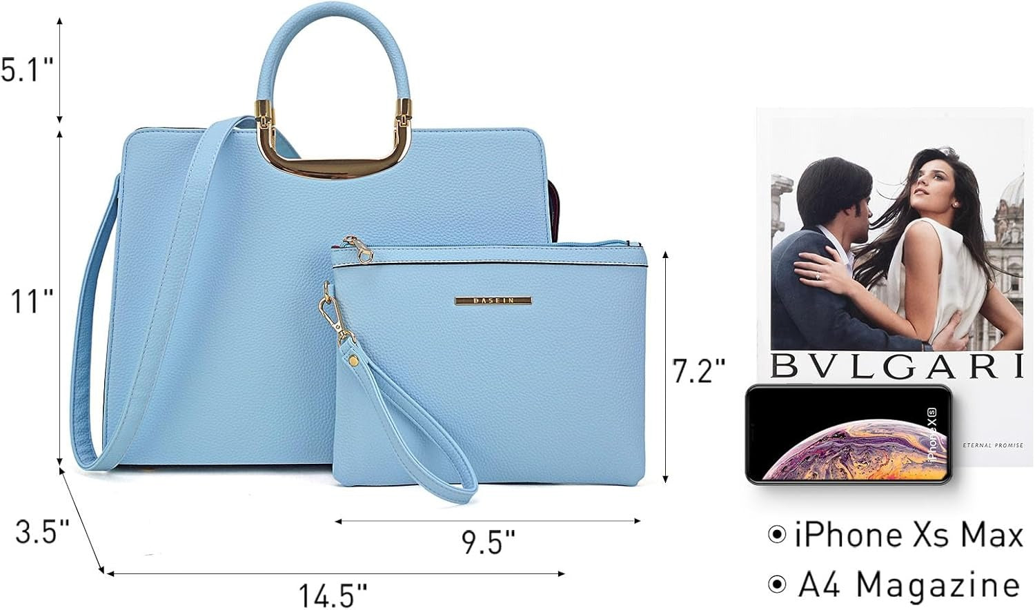 Womens Handbag Top Handle Shoulder Bag Tote Satchel Purse Work Bag with Matching Wallet