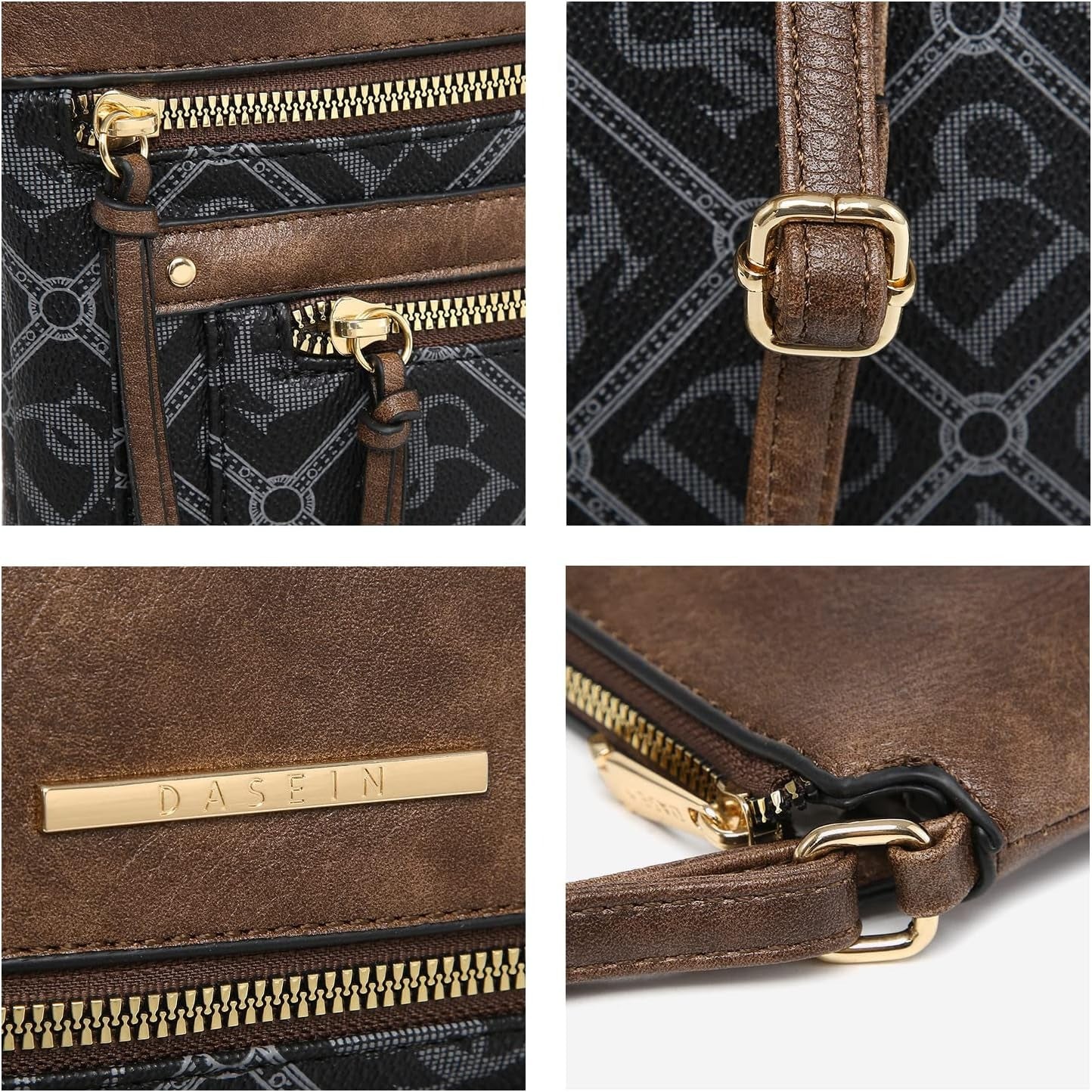 Crossbody Purse for Women Vegan Leather Shoulder Handbags Messenger Bags with Multi Zipper Pockets