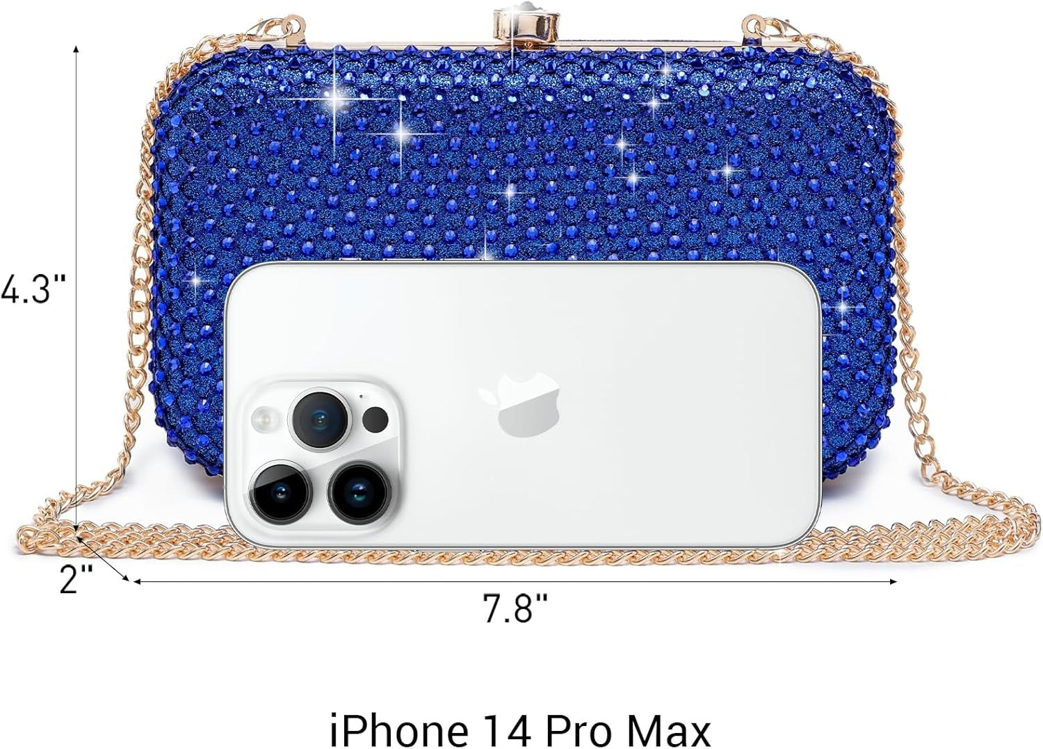 Womens Rhinestone Clutch Purse Sparkling Evening Bag with Crystal Clasp for Formal Prom Party Wedding